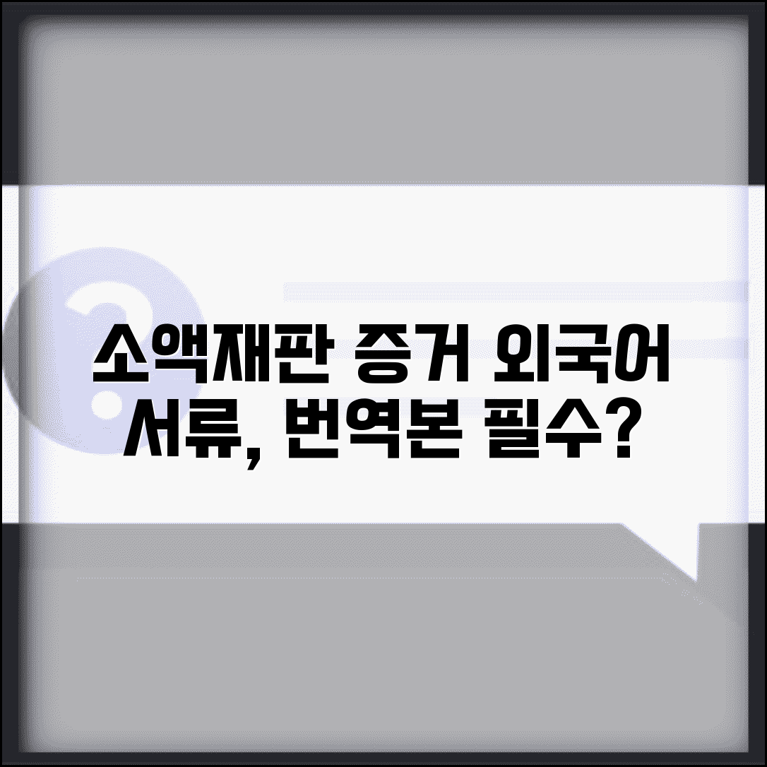 소액재판 증거서류 번역본도 제출해야 하나요 | 외국어증거 | 번역본제출 | 의무