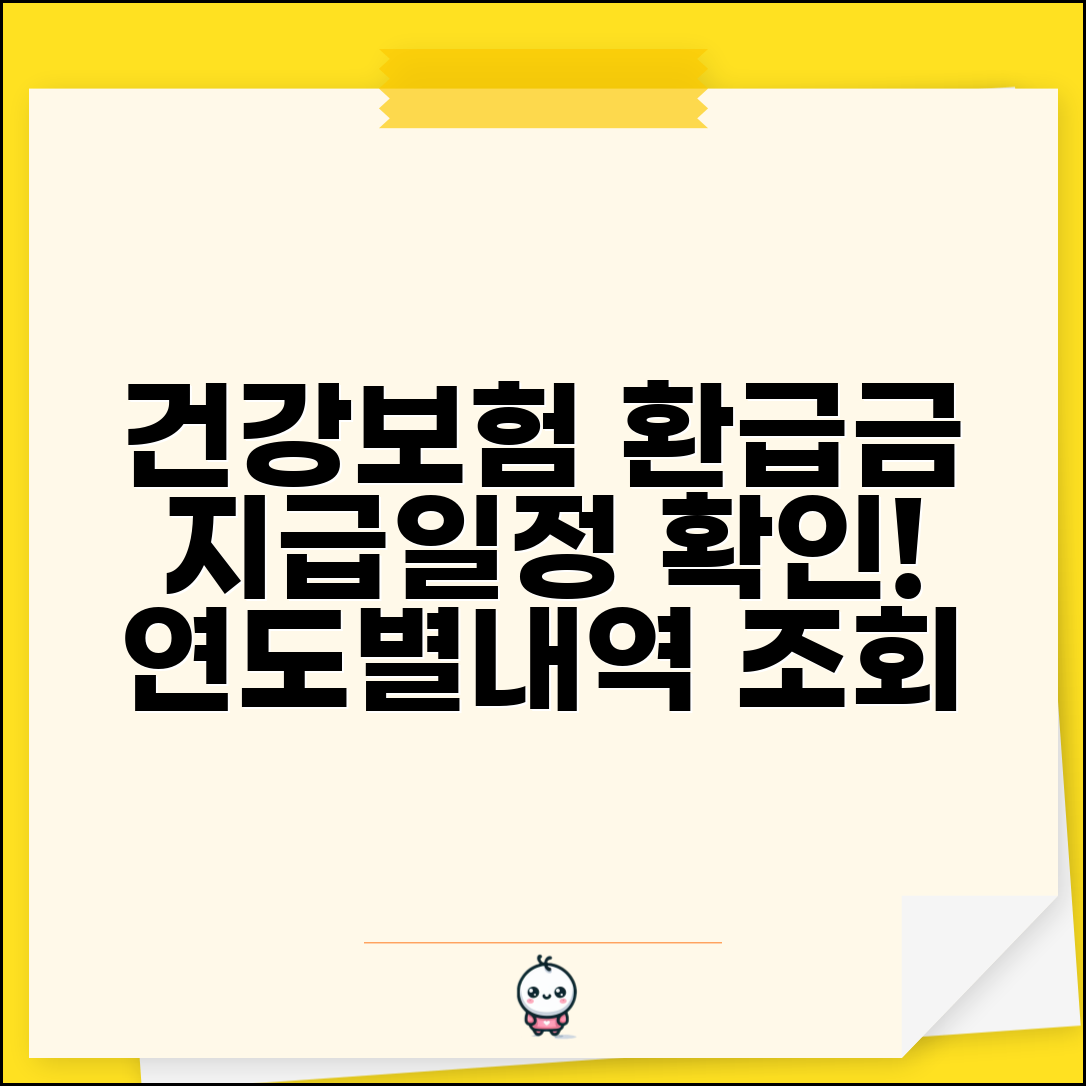 건강보험 환급금 조회 지급일정 | 연도별 지급시기 및 내역 확인