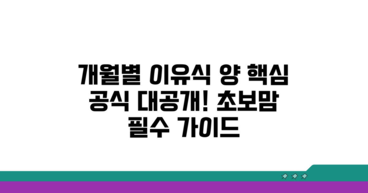 개월별 이유식 양, 핵심 공식 공개