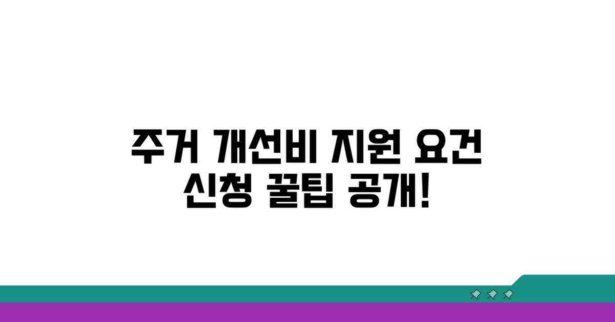 주거 개선비 지원 요건과 신청 방법