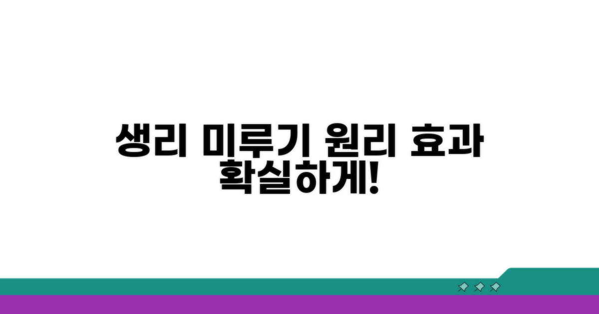 생리 주기 미루기 원리와 효과