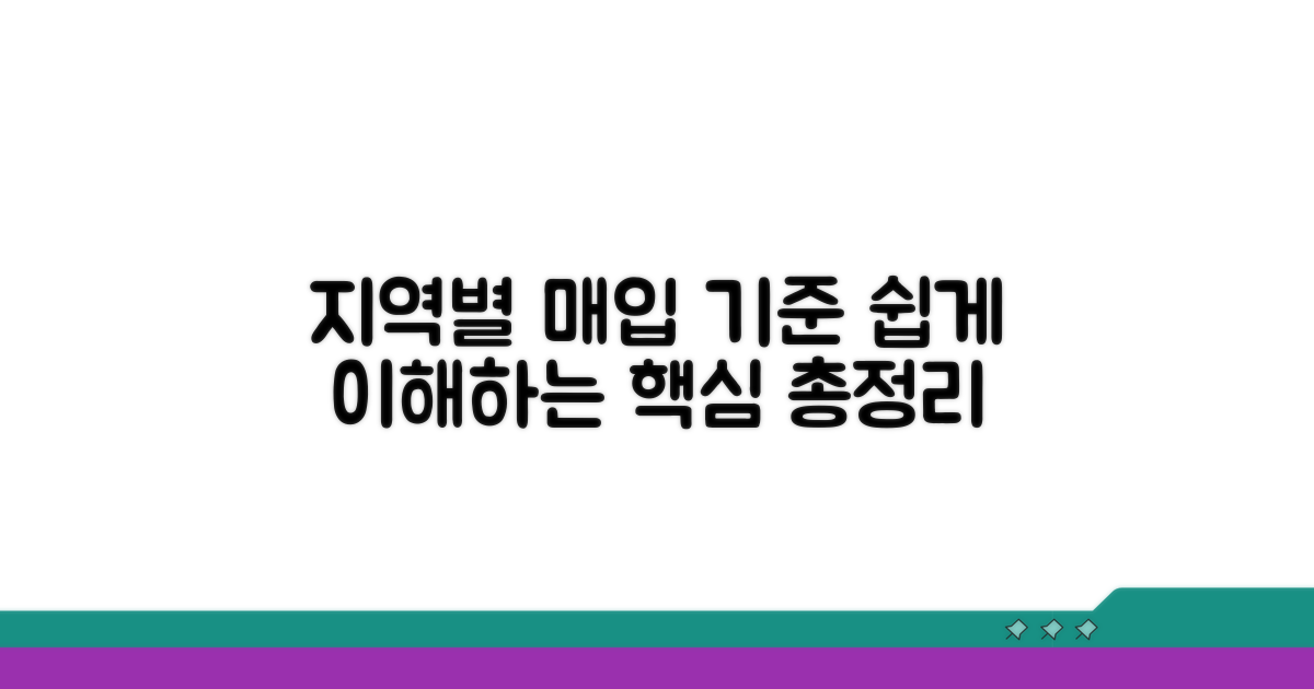 지역별 매입 기준 상세 안내