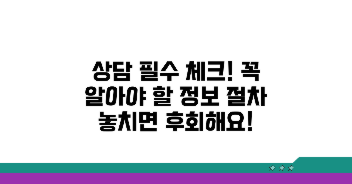 상담 시 꼭 확인해야 할 정보와 절차