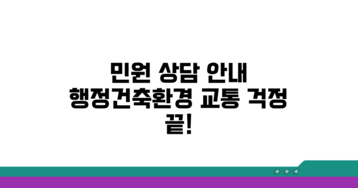 행정, 건축, 환경, 교통 민원 상담 안내