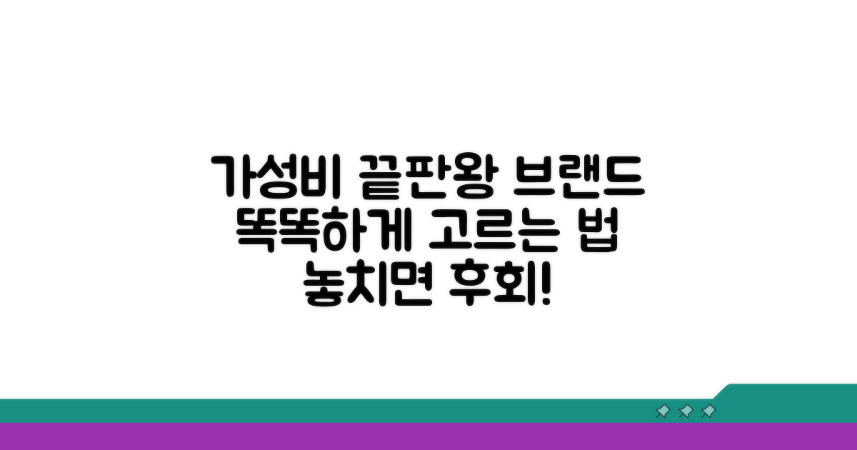 가성비 최고 브랜드 선택법