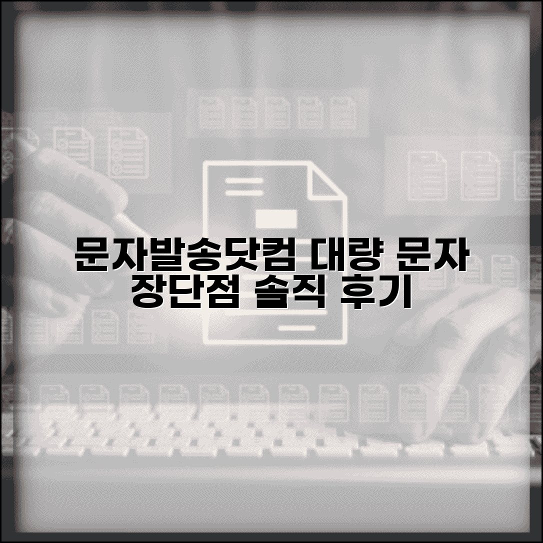 문자발송닷컴 사용 후기 | 대량 문자 발송 시스템 장단점 분석