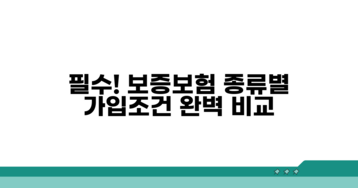 필수! 보증보험 종류별 가입조건 완벽 비교